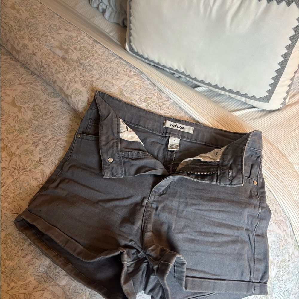 Refuge Charcoal Denim Shorts